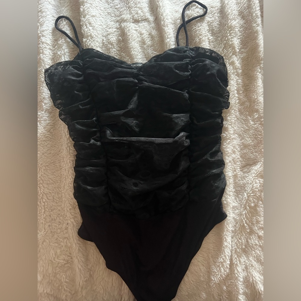 cheetah print black thong bodysuit
